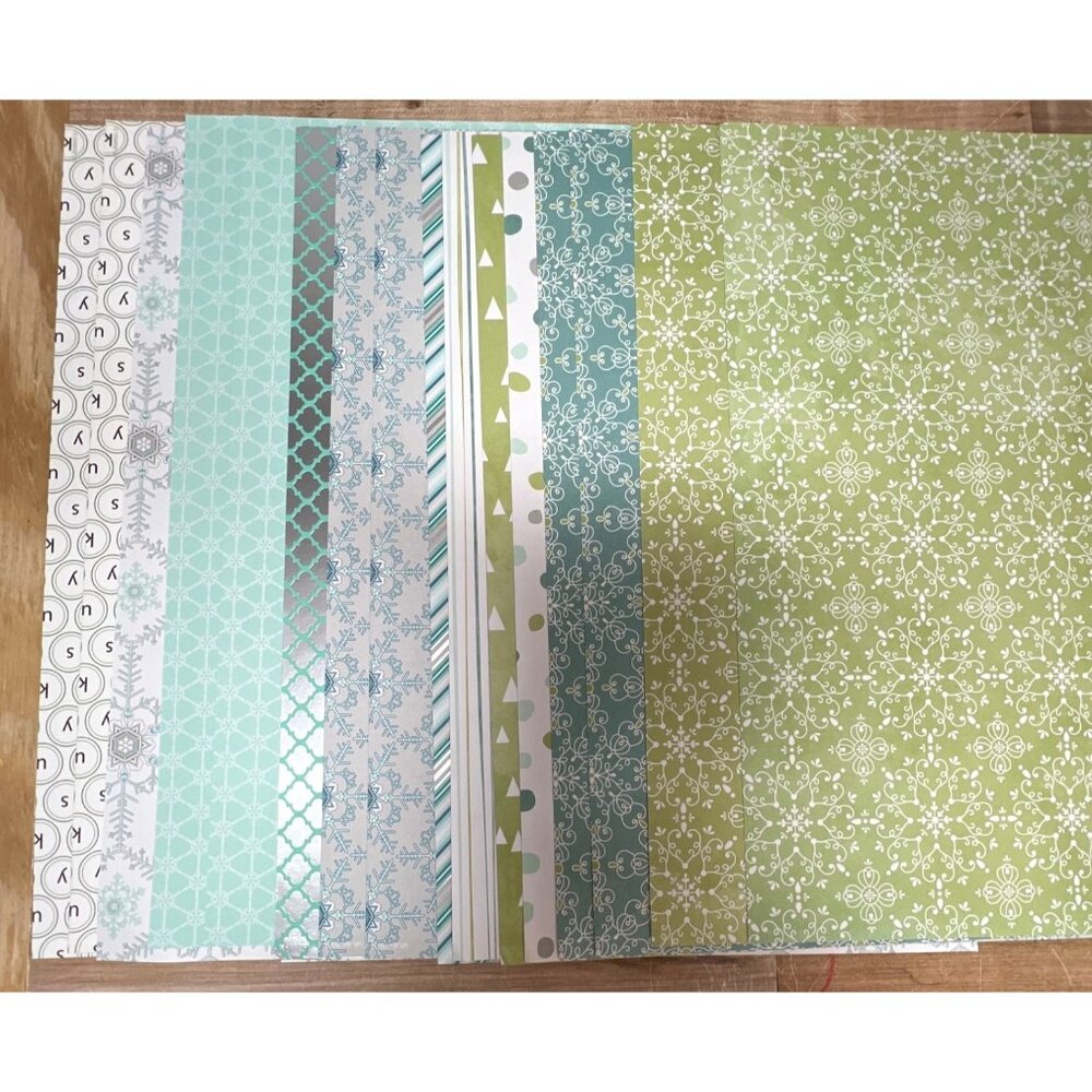 17- 12" X 12" Double-Sided Scrapbook Paper Assorted Patterns & Designs